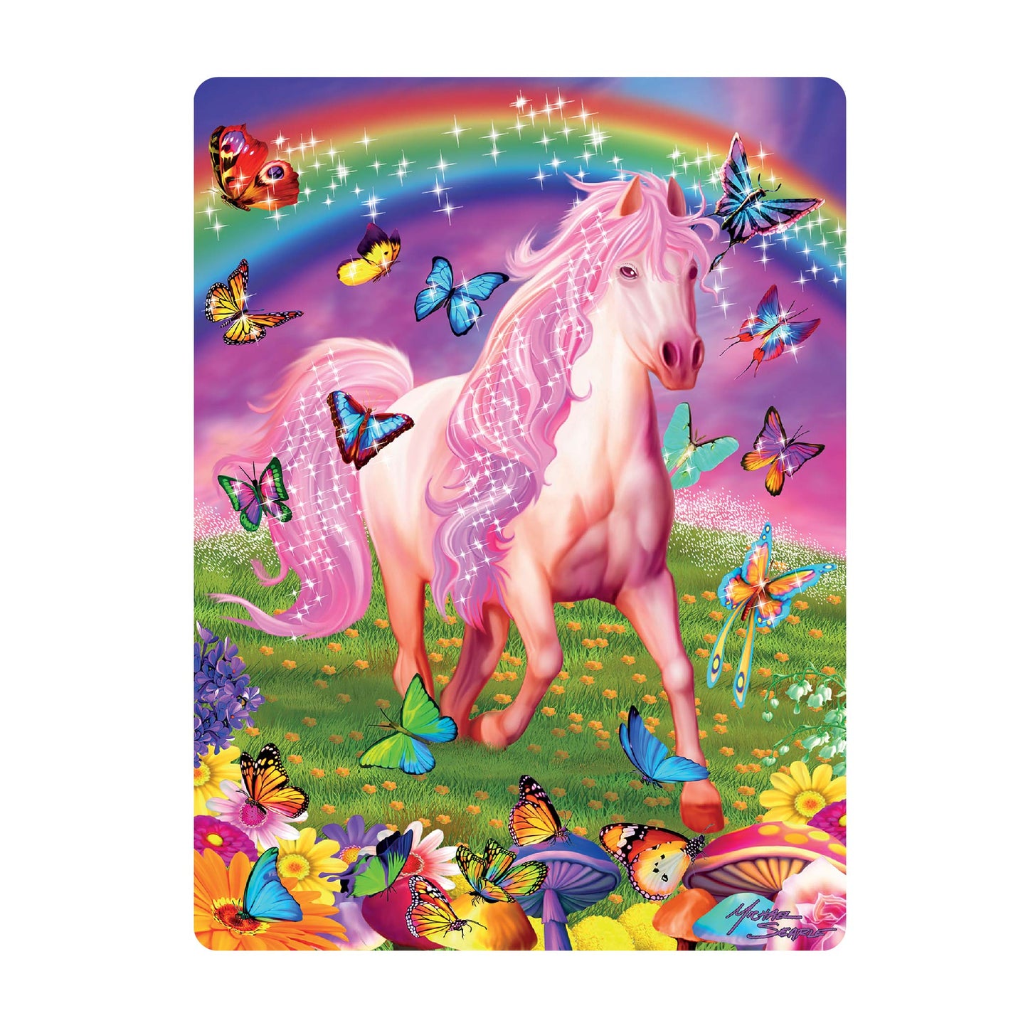 3D LiveLife Postcards - Pink Pony Dazzle