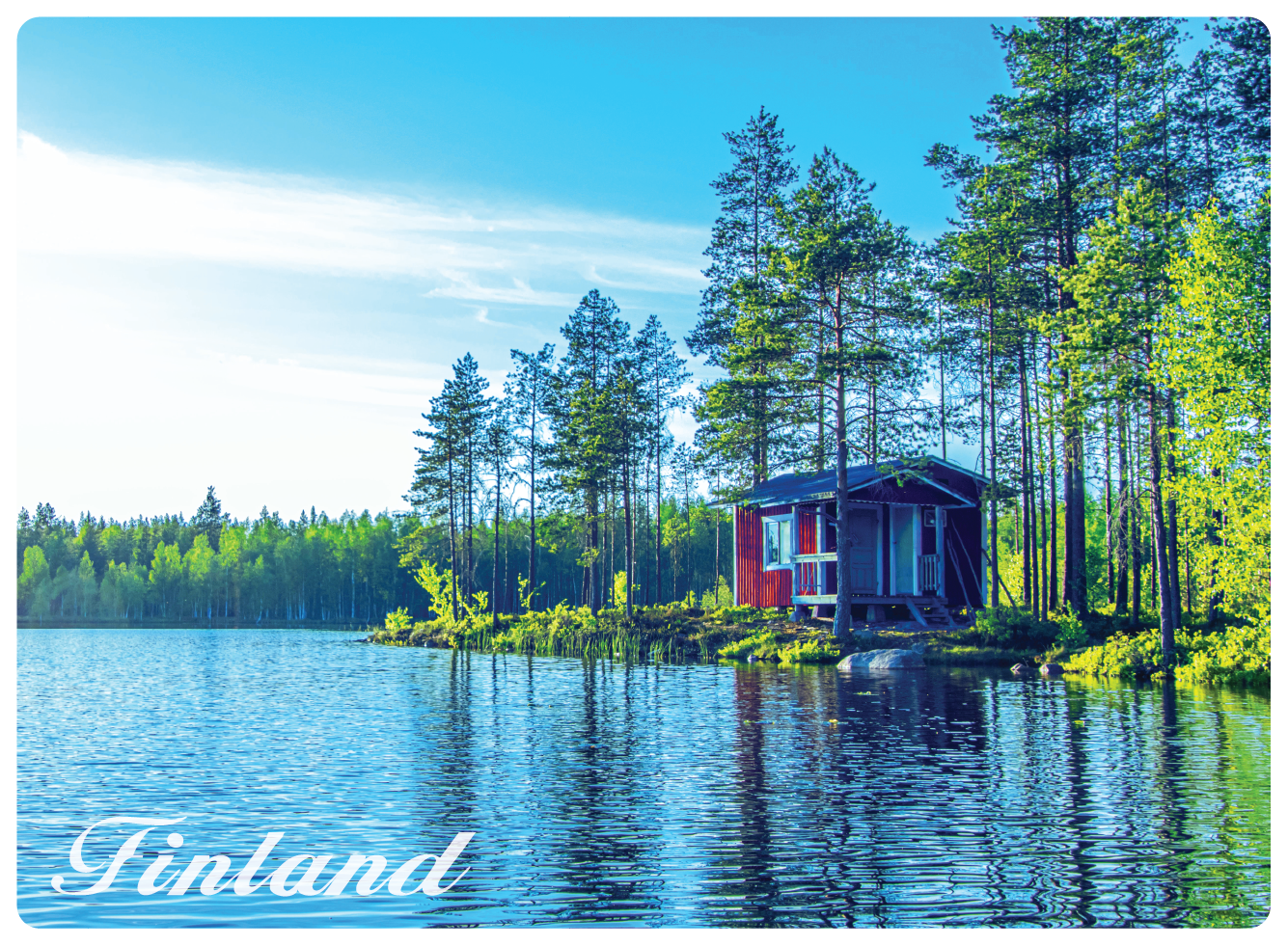 Järvi ja Mökki 3D magneetti FIN