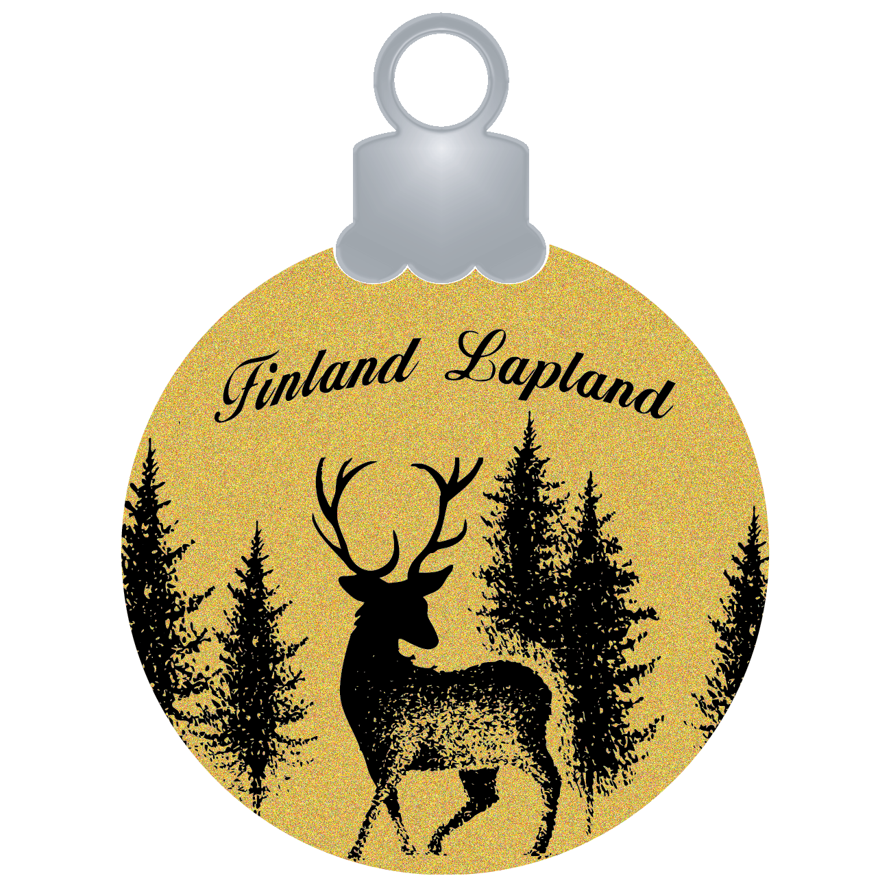 Christmas Ball Reindeer Forest Gold