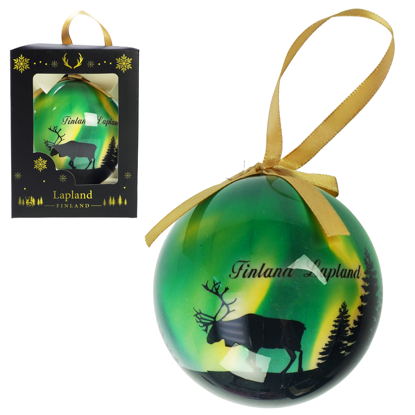 Christmas Ball Aurora Borealis Green