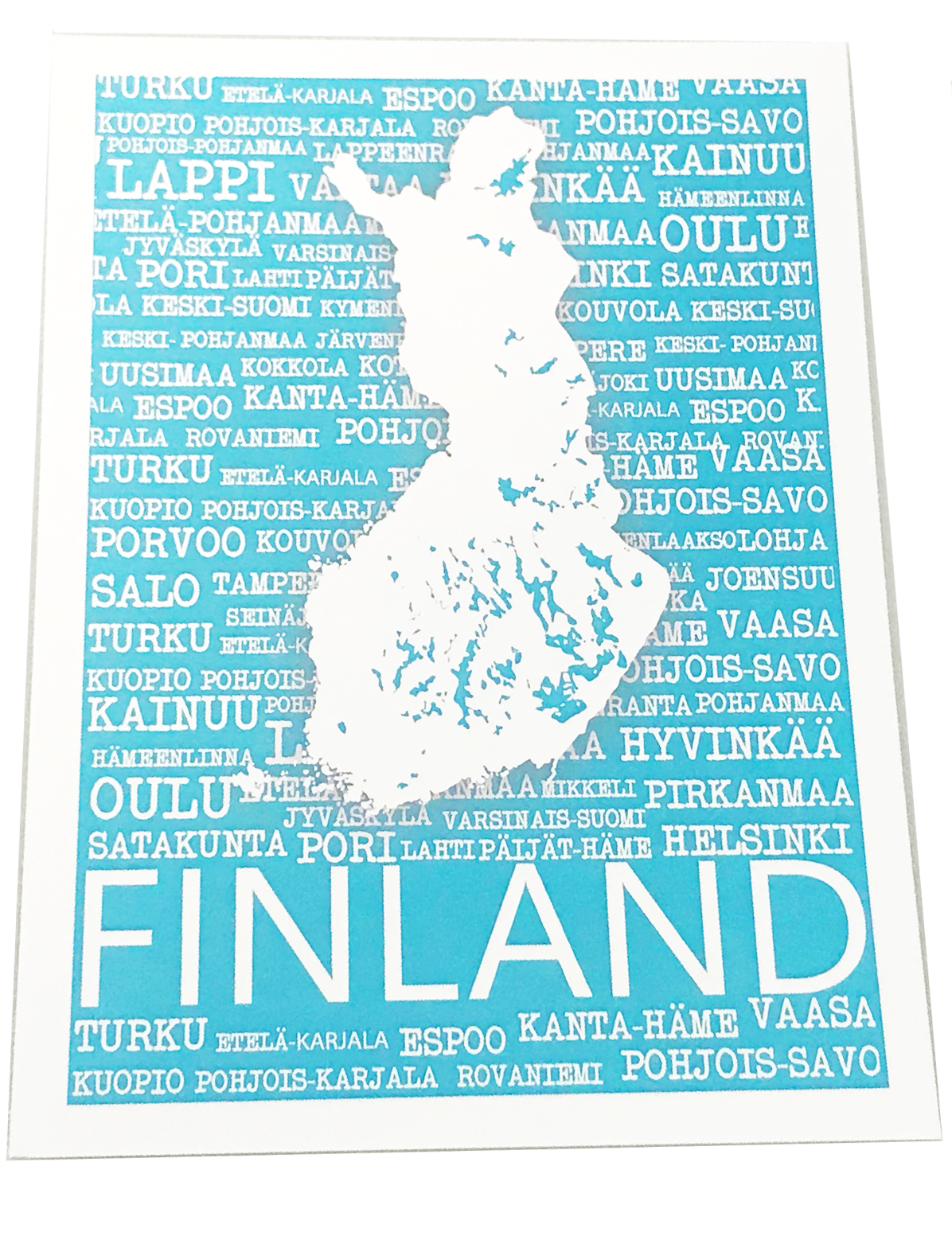 Suomi Kotiseutu Postikortti turkoosi