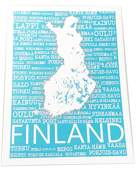Suomi Kotiseutu Postikortti turkoosi