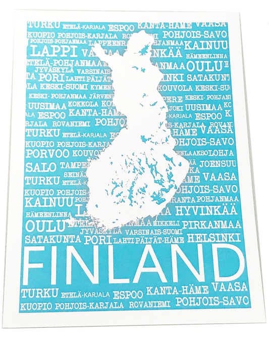 Finland Home Region Postcard turquoise