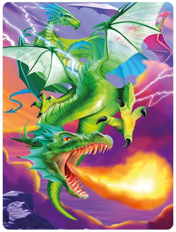 3D LiveLife Postcards - Flaming Dragon