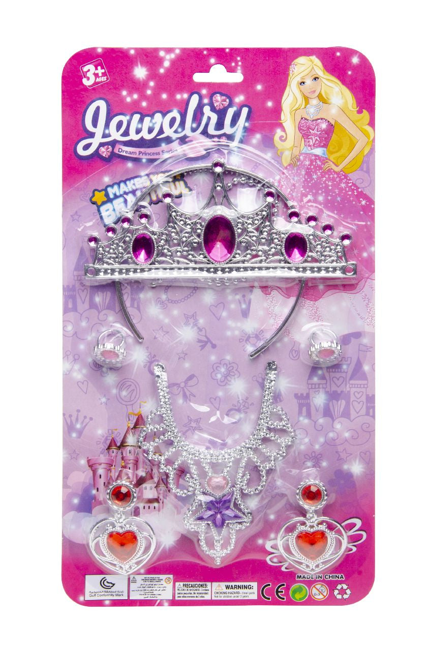 Pink Beauty Set W Tiara & Necklace