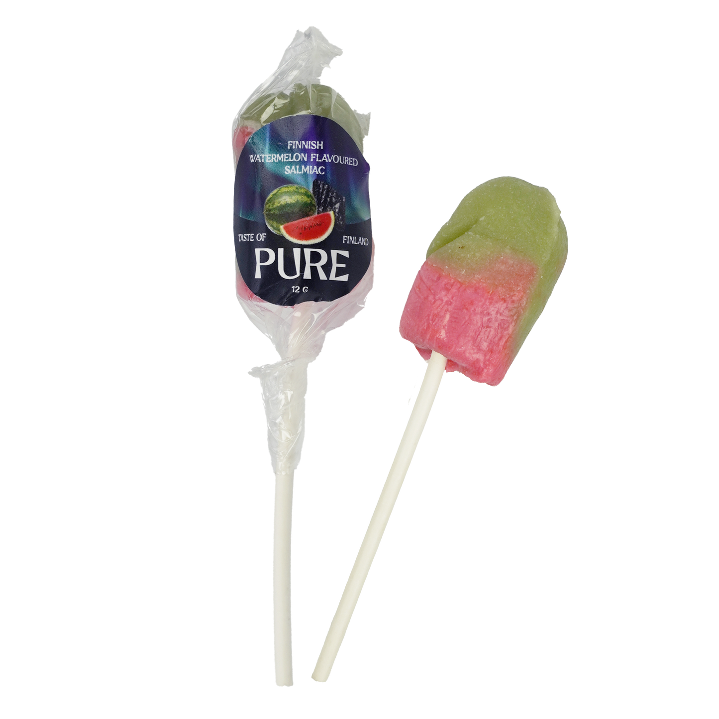 Pure Vesimelonin Makuinen Salmiakki Tikkari 12g