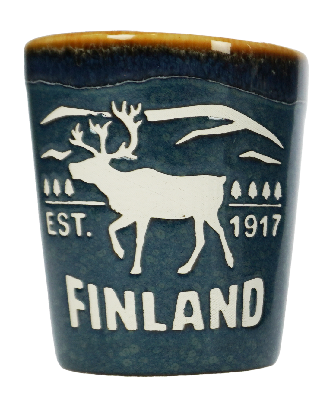 Rustic Schnapps Glass Finland Blue FIN
