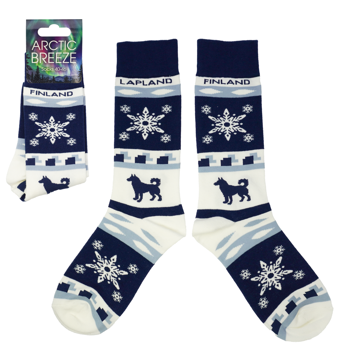 Husky Snowflake 41-46 Socks Navy FIN LAP