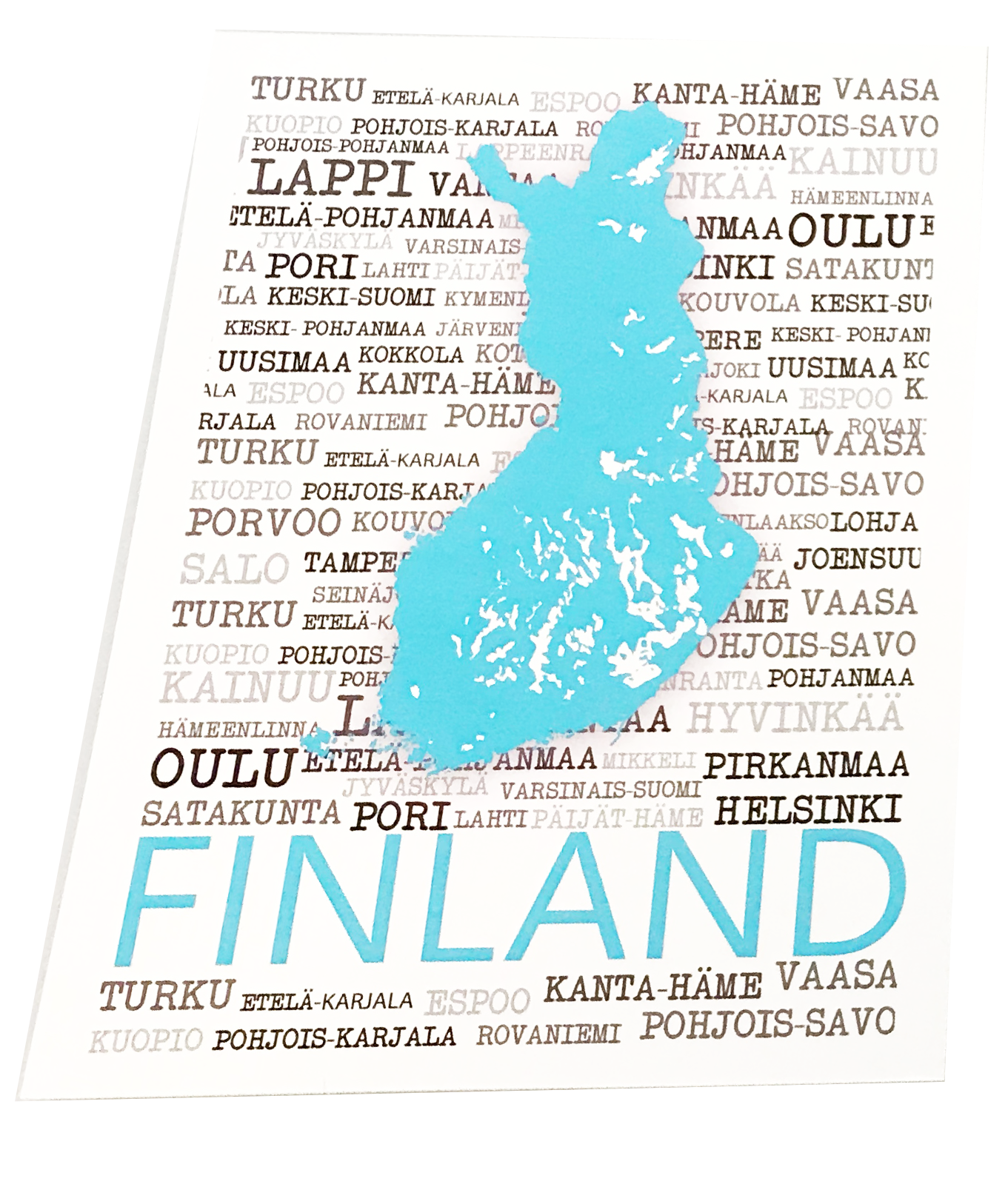 Suomi Kotiseutu Postikortti valkoinen