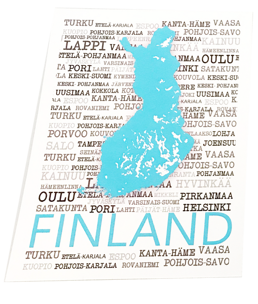 Suomi Kotiseutu Postikortti valkoinen