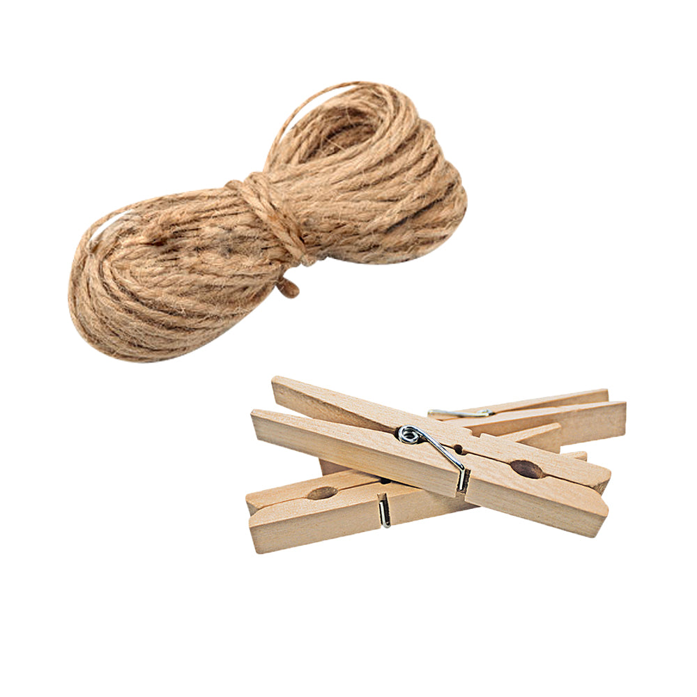 Line with clothespins