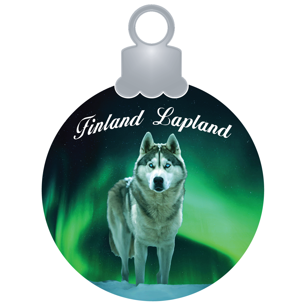 Christmas Ball Standing Husky