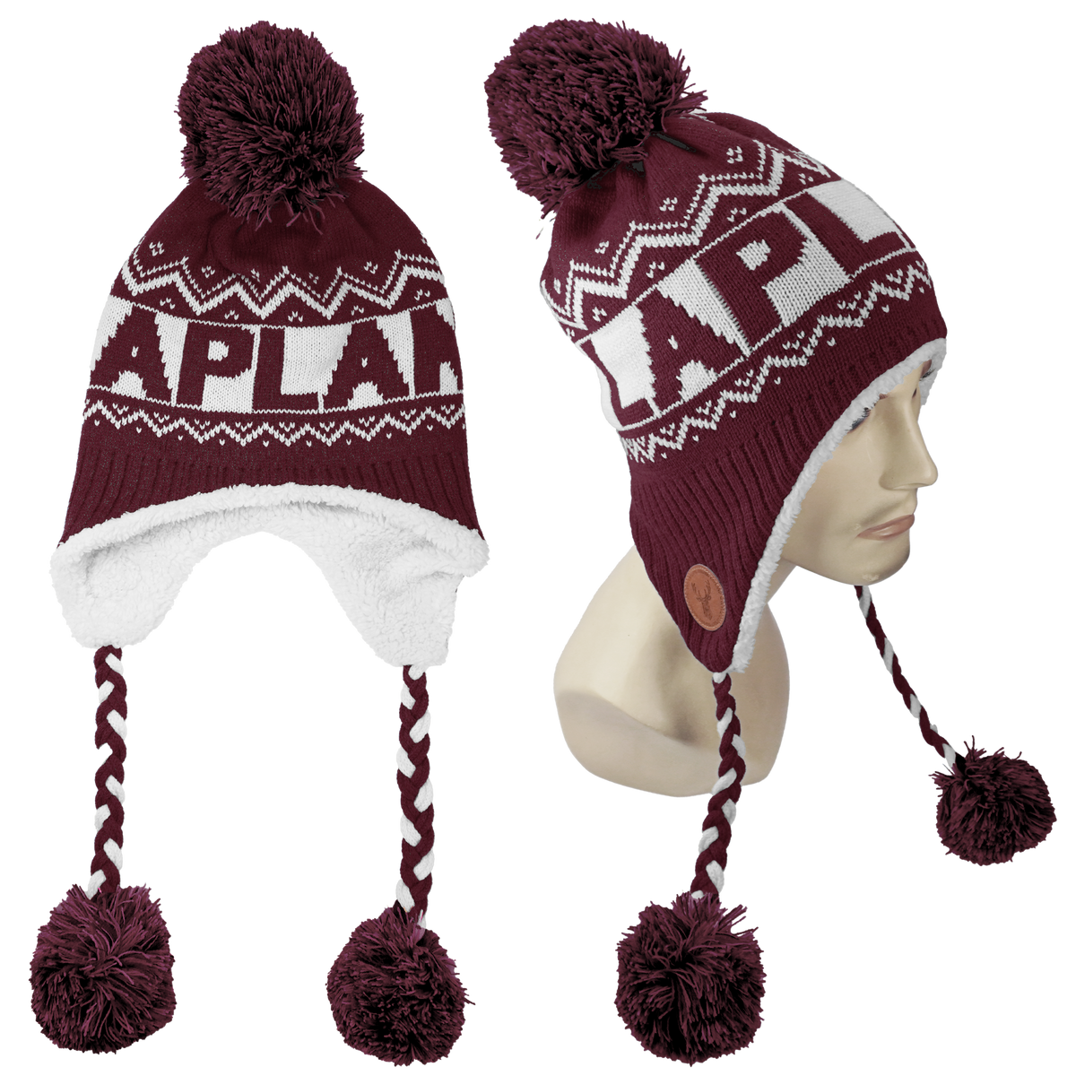Fluffy Earflap Beanie Cranberry Red LAP