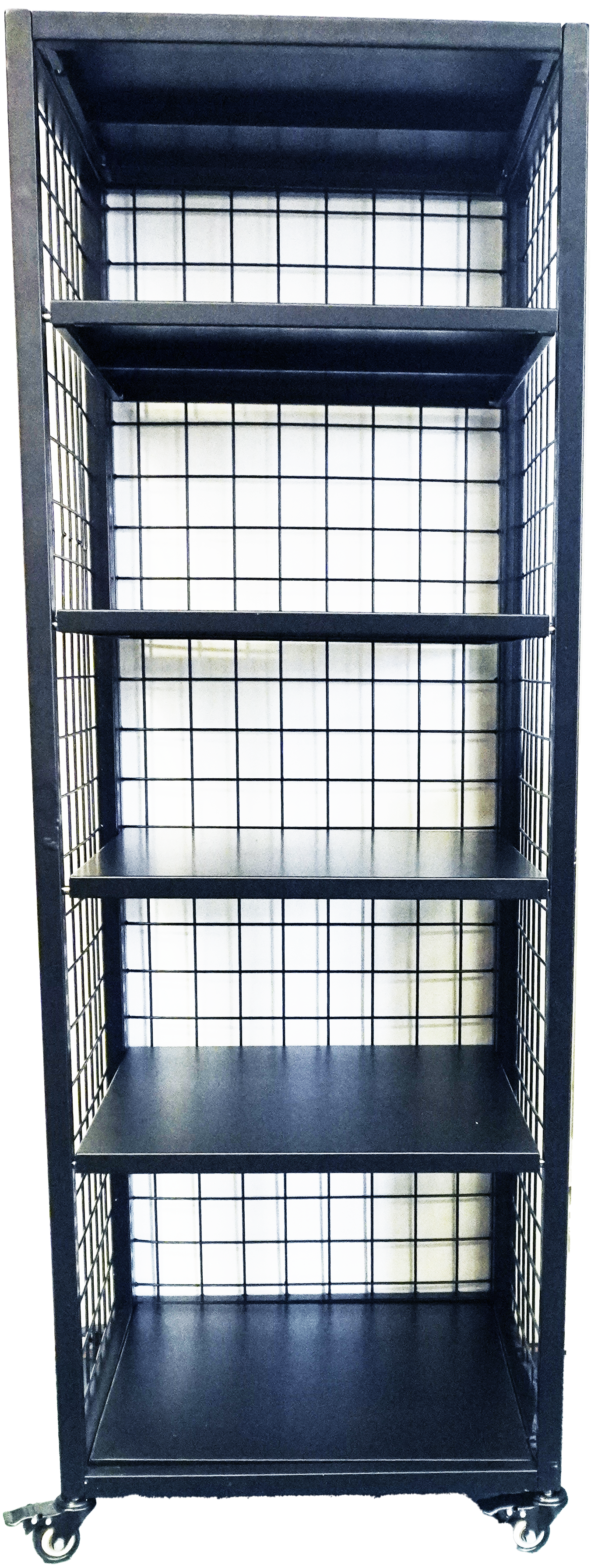 Grid display with shelves