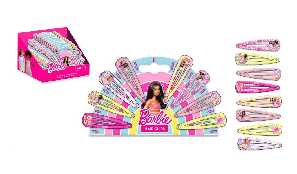 Barbie Hair Clips Pk 8