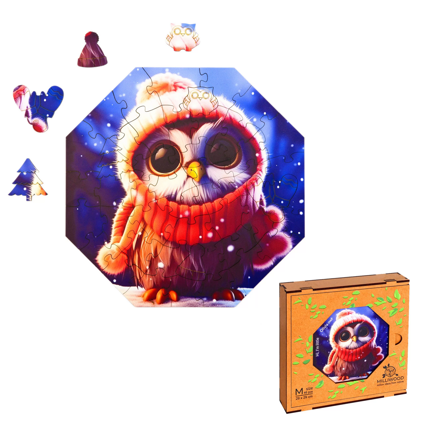 Olivia Owl Wooden Puzzle Oktagon M