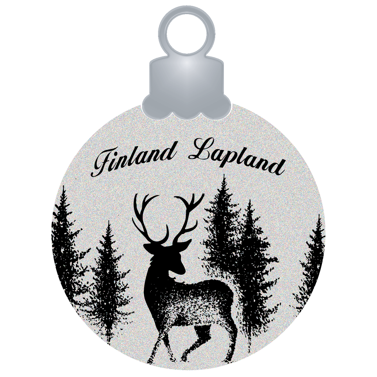 Christmas Ball Reindeer Forest silver