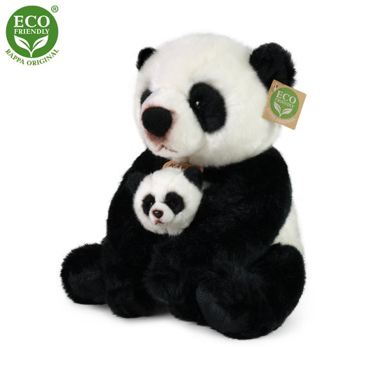 Plush panda w/cub 27 cm