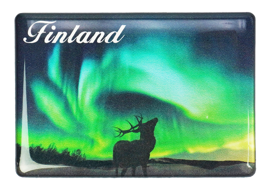 Revontuli Poron Siluetti Kuvamagneetti FIN