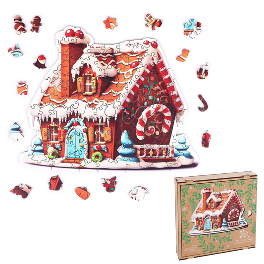 Christmas Gingerbread Wooden Puzzle Shape L
