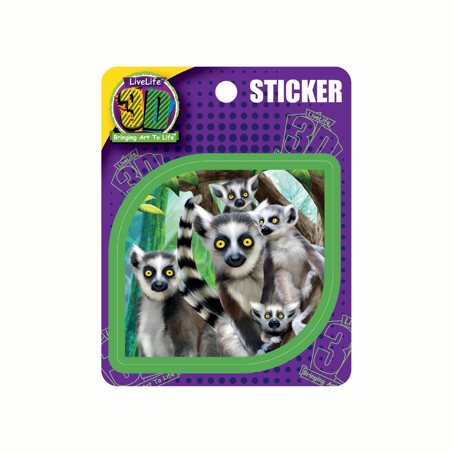 3D LiveLife Stickers - Ring-Tailed Lemurs