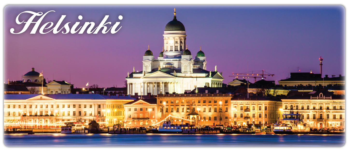 Tuomiokirkko Kauppatori Ilta Panoraama Kuvamagneetti HEL