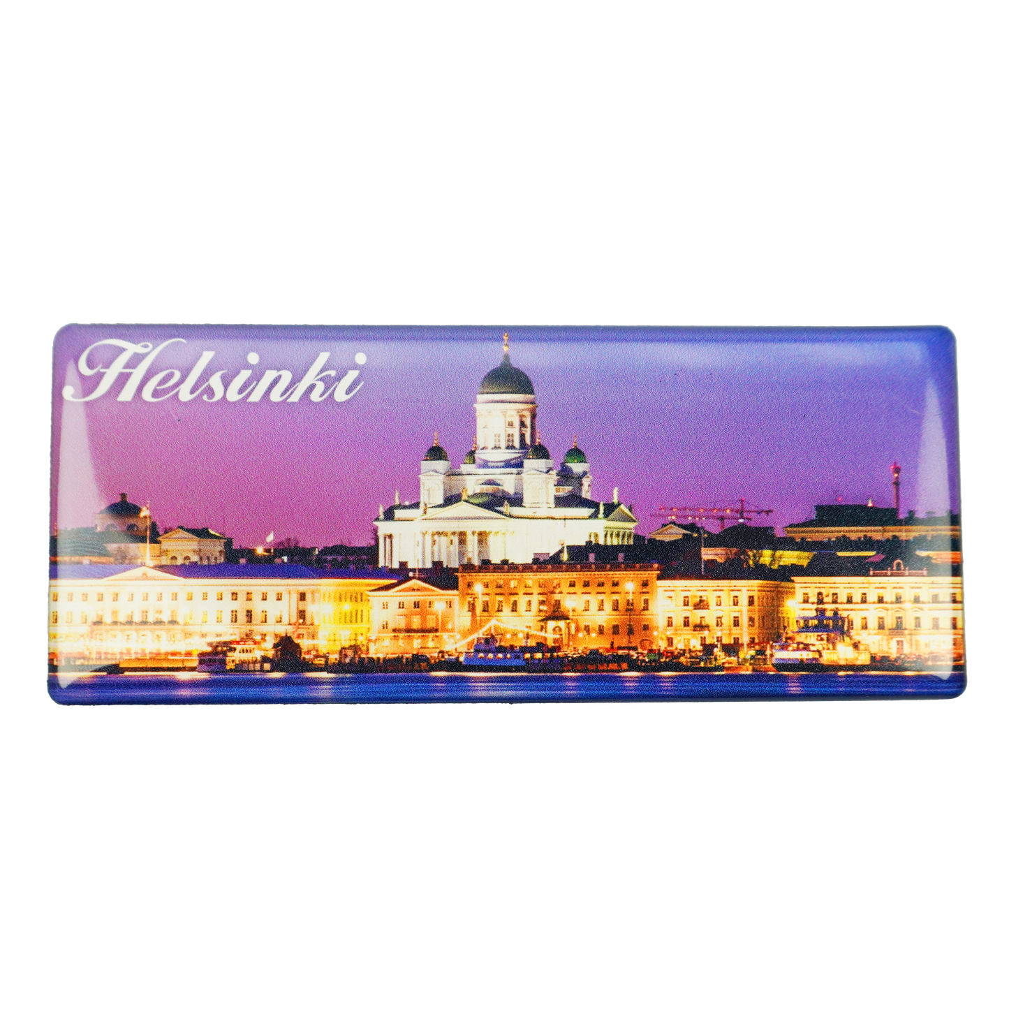 Helsinki Cathedral Market Square Evening Panorama Photo Magnet HEL