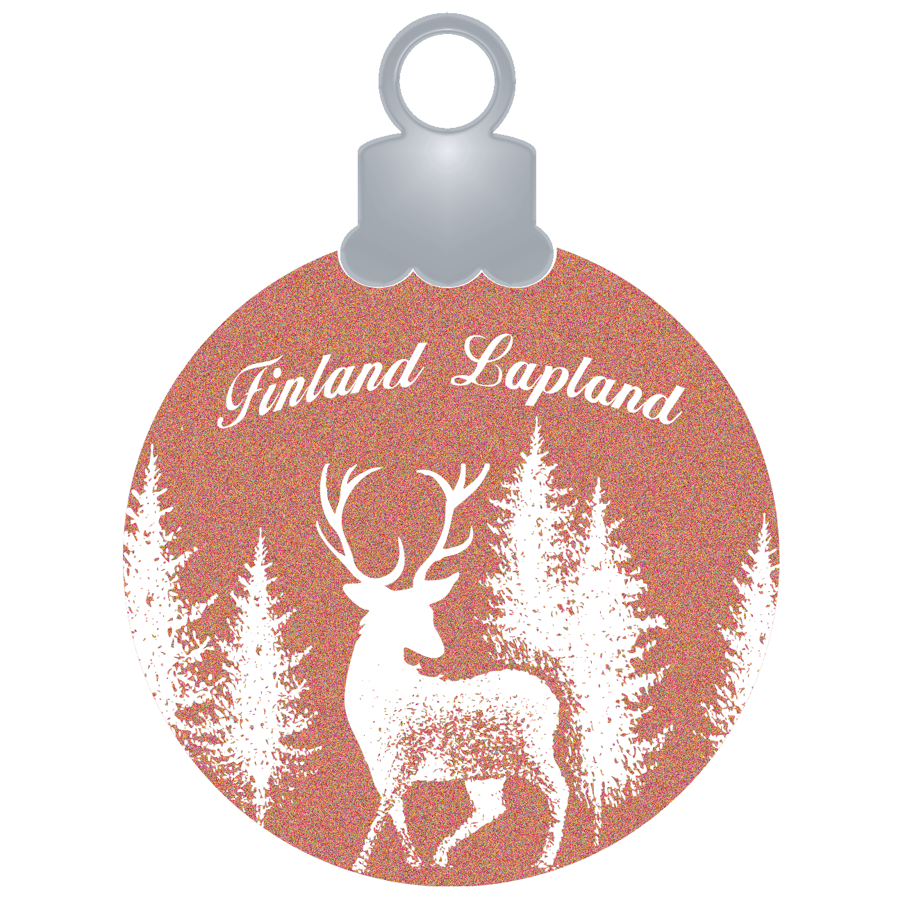 Christmas Ball Reindeer Forest Rose Gold