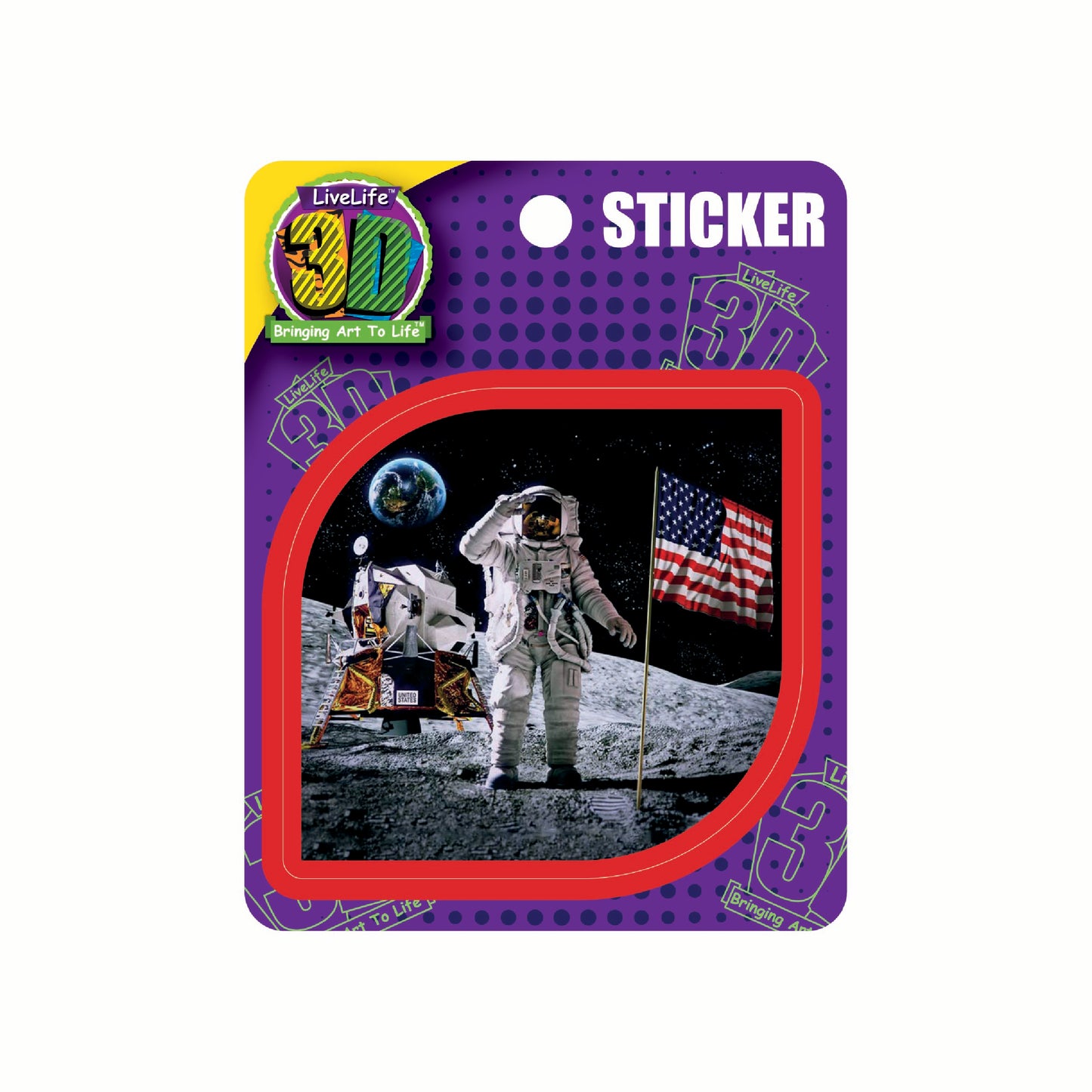 3D LiveLife Stickers - Moon Landing