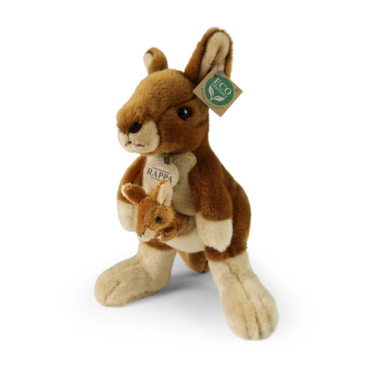 Plush Kangaroo with cub 27cm
