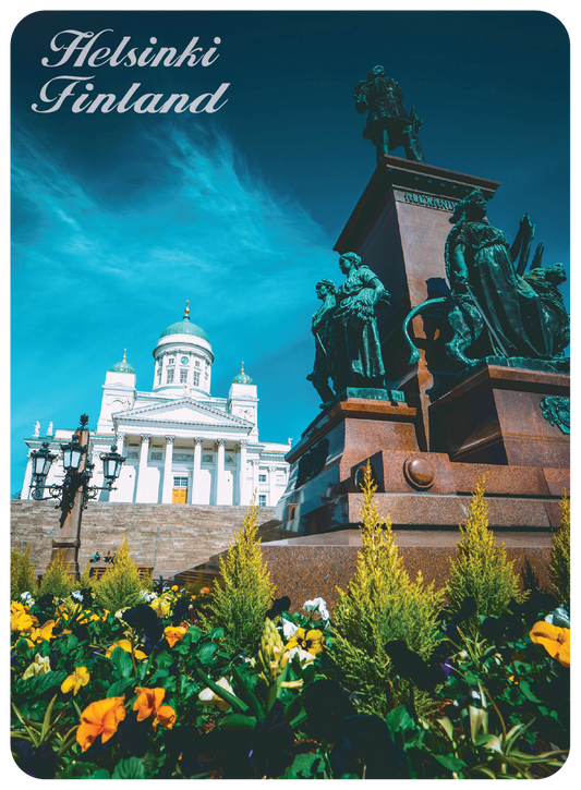 Cathedral and Statue 3D magnet HEL FIN