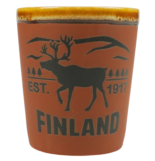 Rustic Shot Glass Finland Red FIN