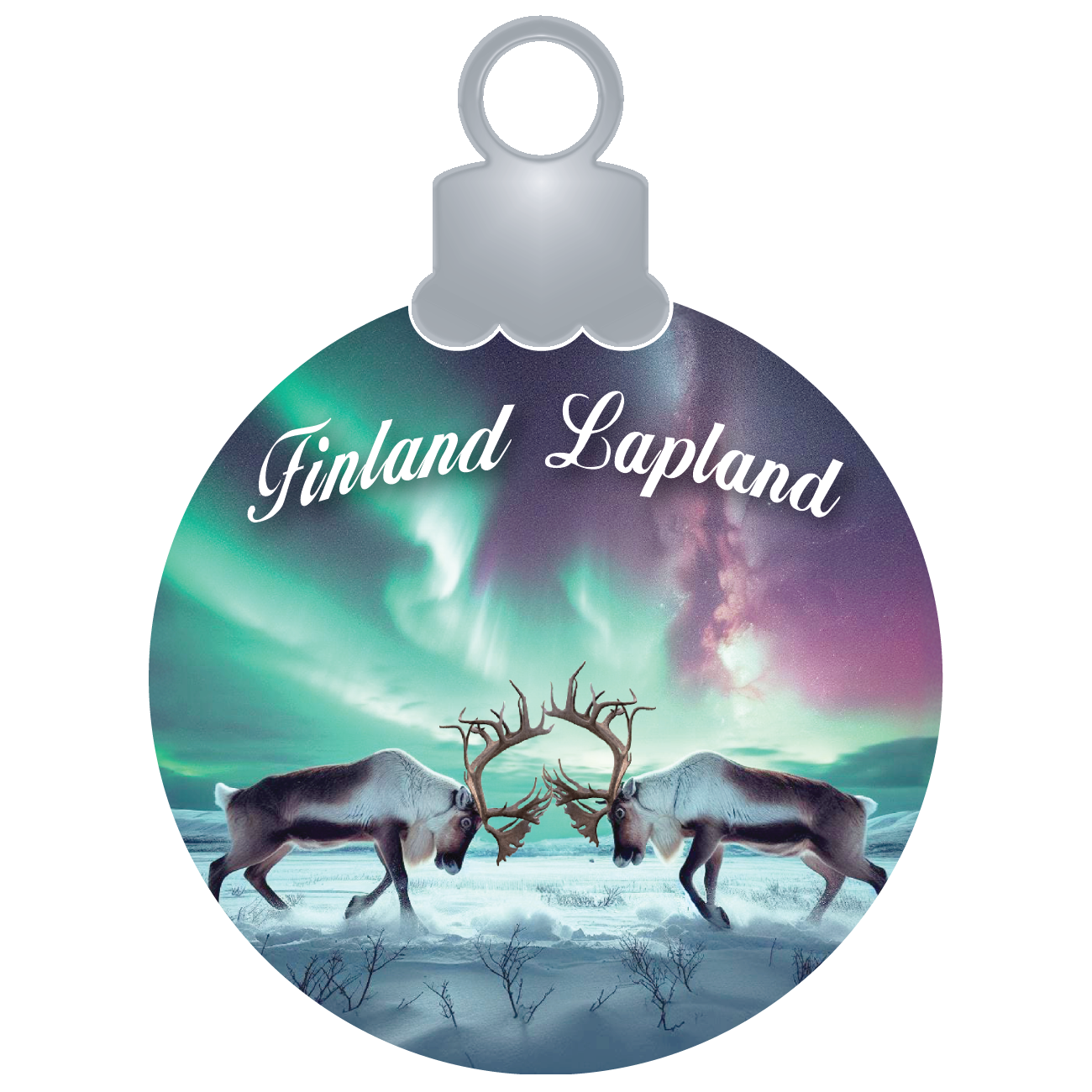 Christmas Ball Fighting Reindeers