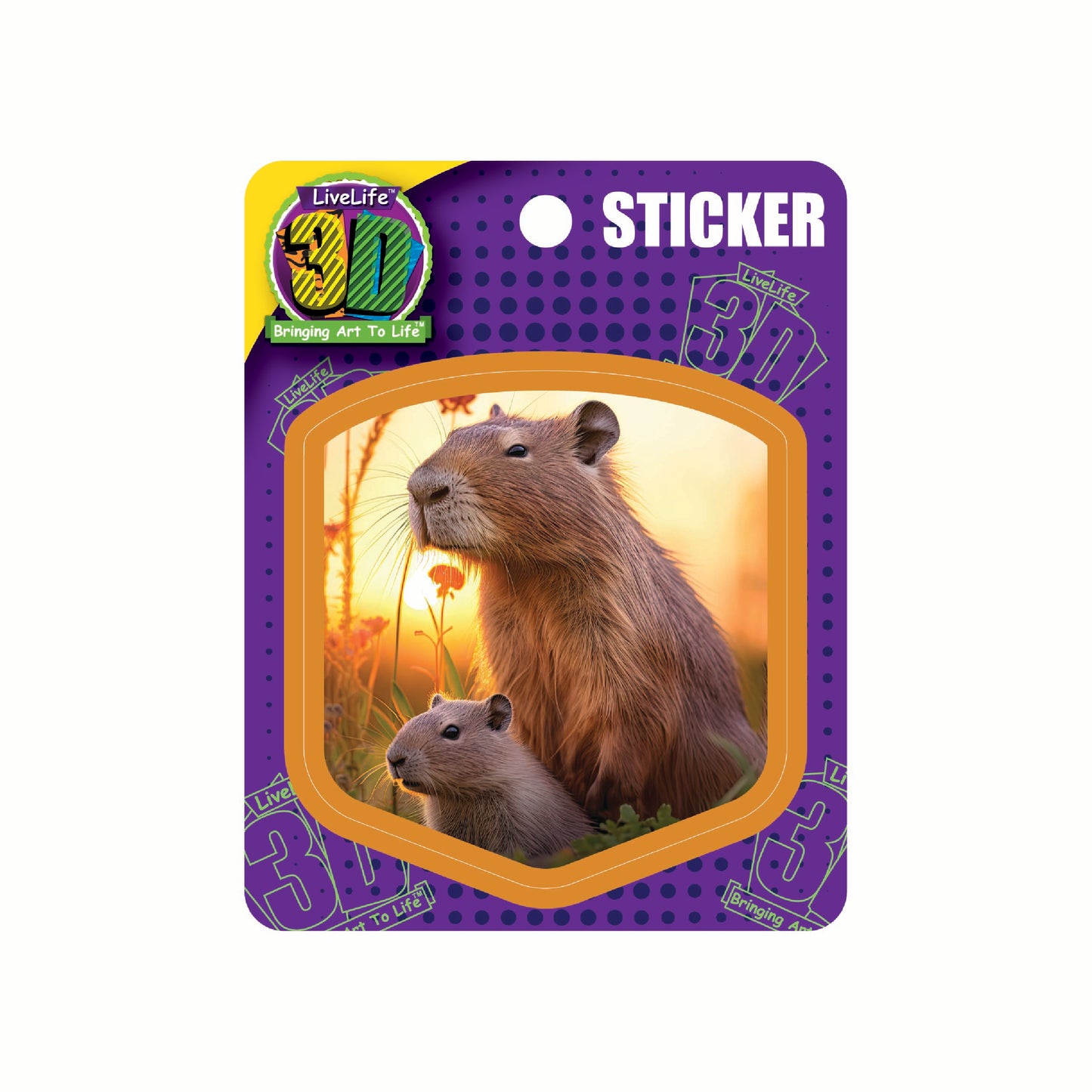 3D LiveLife Stickers - Cute Capybaras