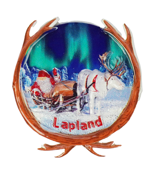 Santa Claus in Sleigh Ceramic Magnet LAP