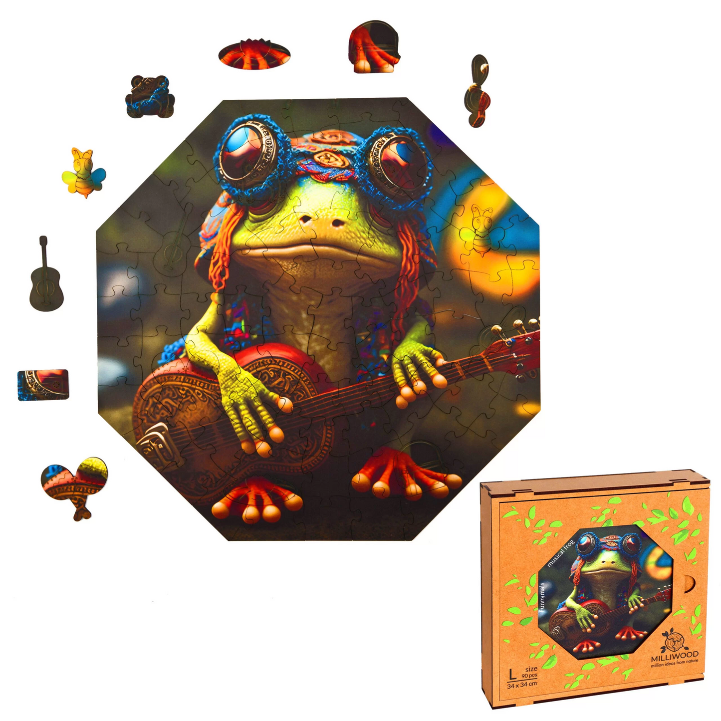 Musical Frog Wooden Puzzle Oktagon L
