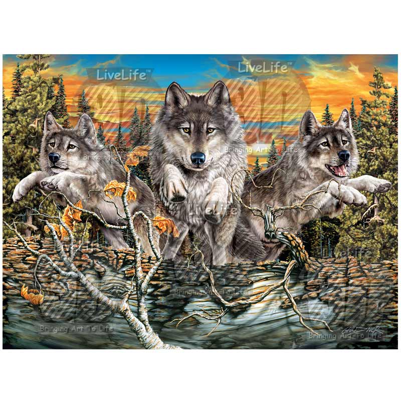 3D LiveLife Pictures - Jumping Wolves