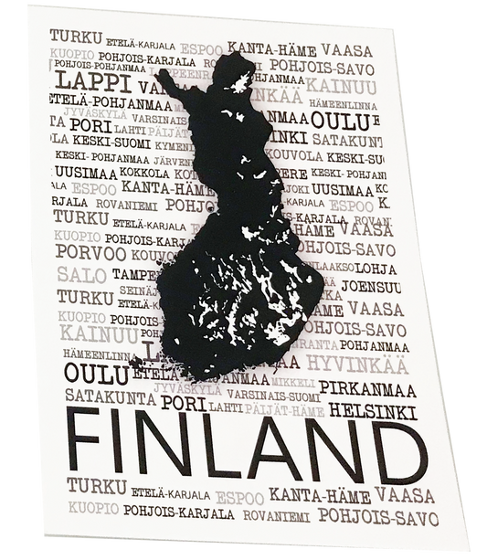 Finland Home Region Postcard black