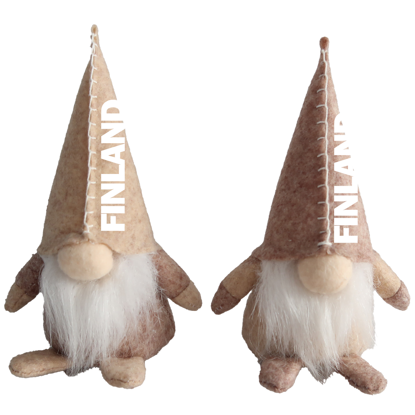 Cap Santa Felt yellow and white 15 cm 2 pcs assortment FIN