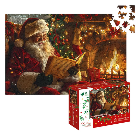 Christmas Santa Claus Wooden Puzzle Rectangle XXL