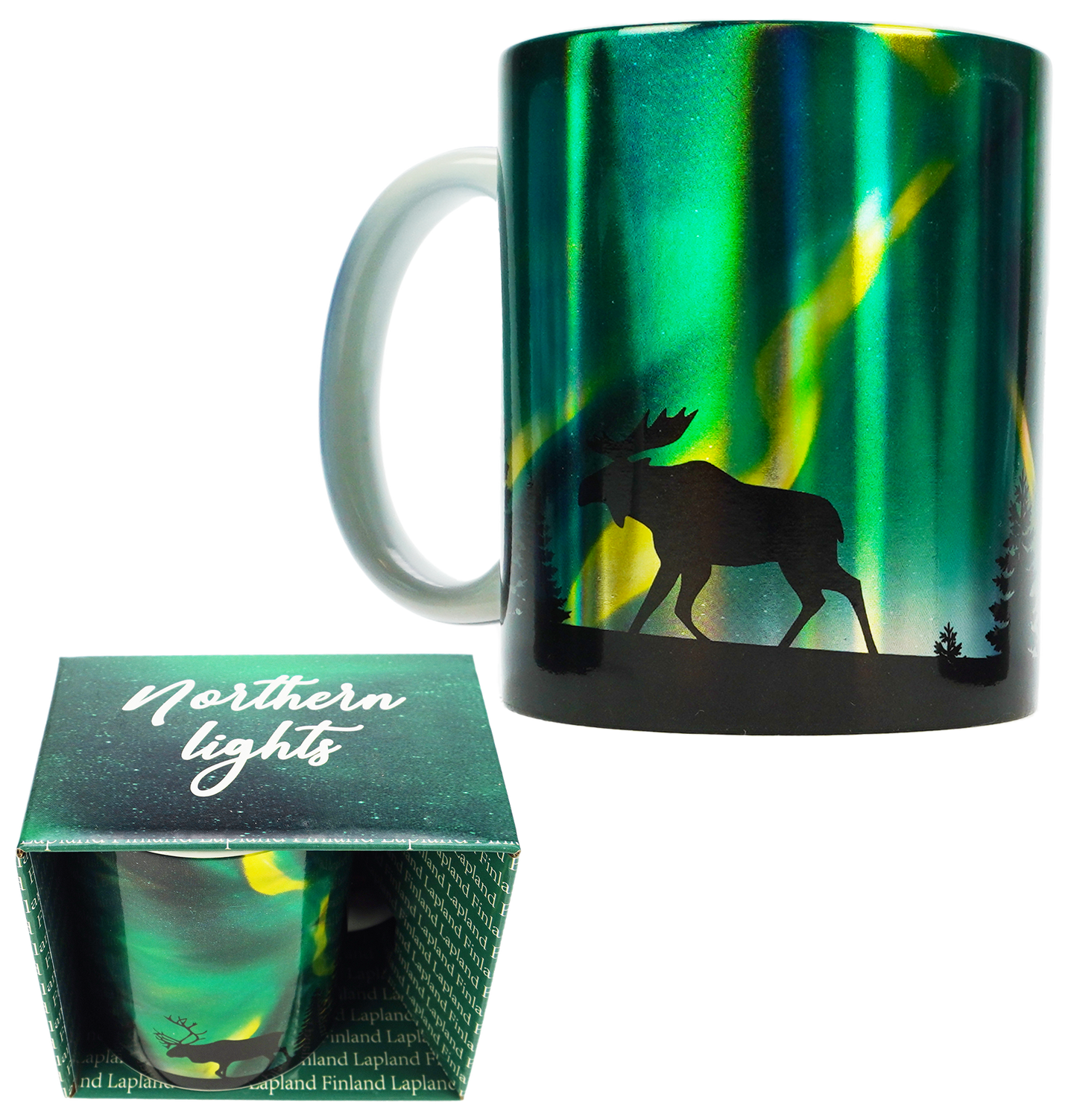 Aurora Borealis muki vihreä