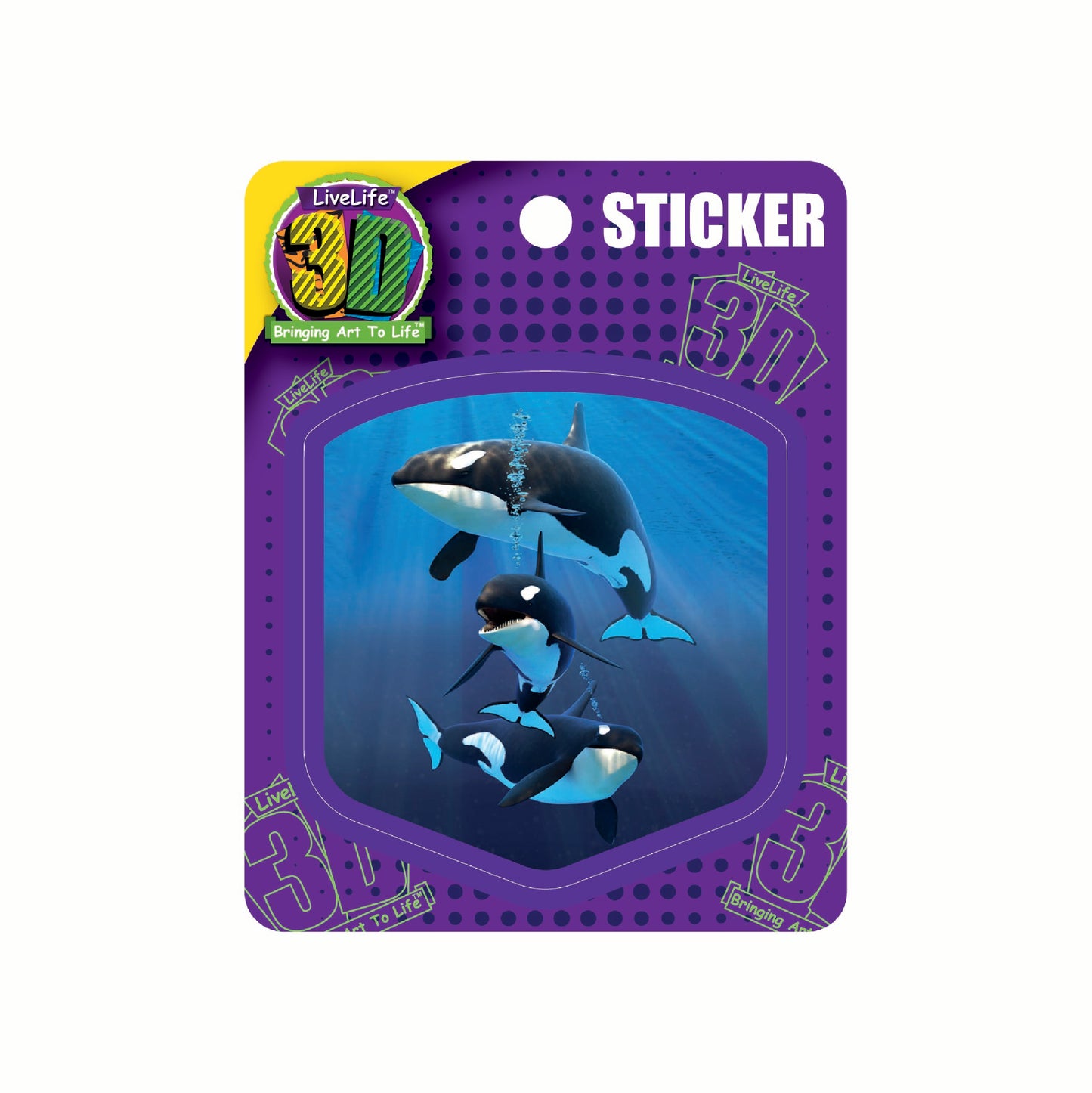 3D LiveLife Stickers - Orcas