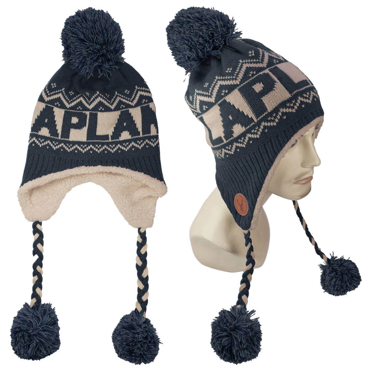 Fluffy Earflap Beanie Midnight Navy LAP