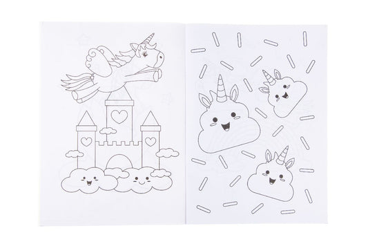 Coloring Book W Stickersheet Unicorn L