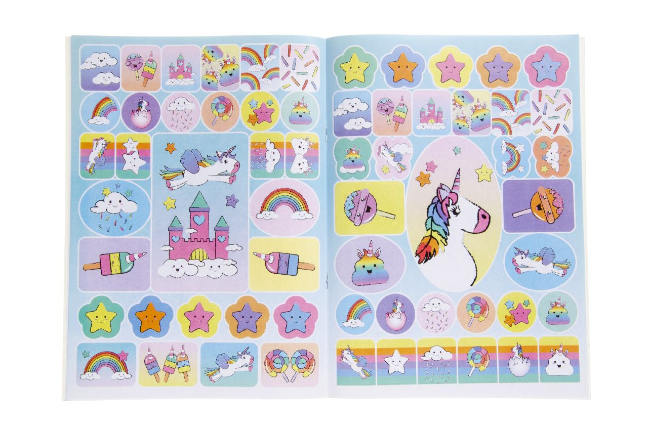 Coloring Book W Stickersheet Unicorn L