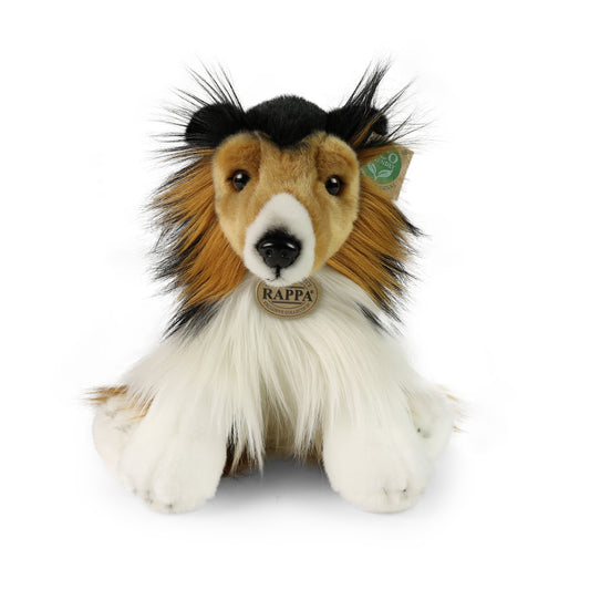 Plush dog collie sitting 28 cm