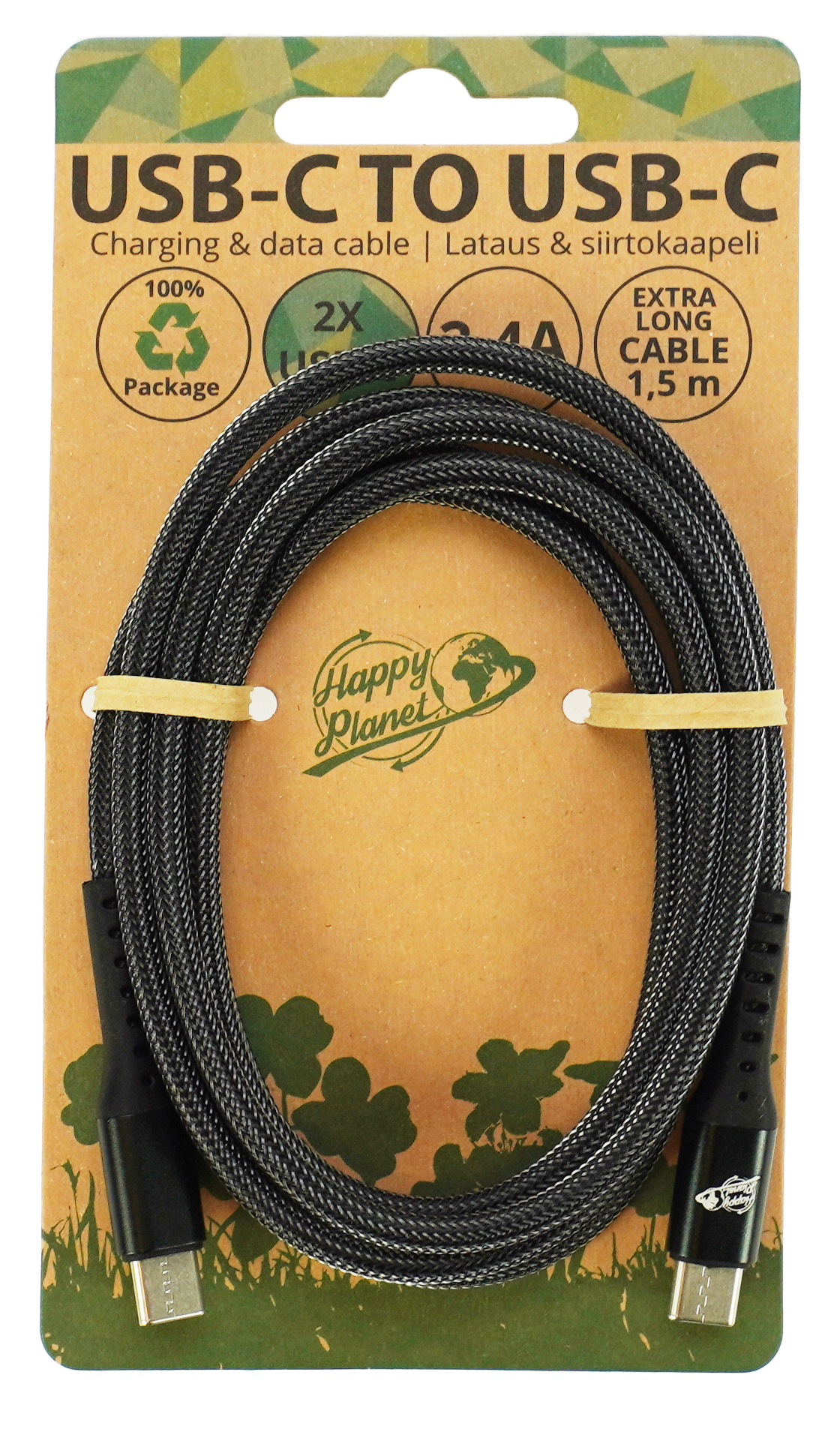USB-C to USB-C Nylon Latauskaapeli 1,5m