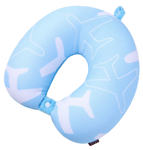 Travel Pillow Micro Beads Airplane Blue