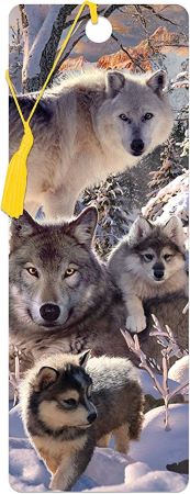 3D LiveLife Bookmarks - Winter Wolves