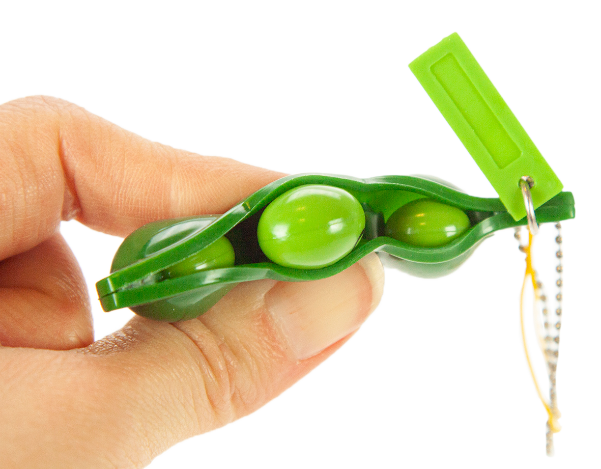 Fidget Squeezy Pea Pod Keychain